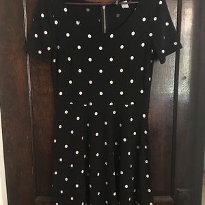 Short sleeve polka dot skater dress